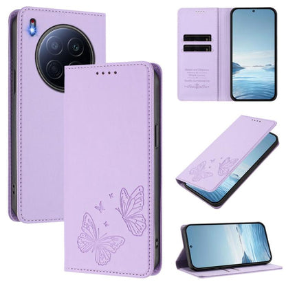 Strong Magnetic Dual Butterfly RFID Vegan Leather Phone Case, For Tecno Spark 40 Pro 4G, For Tecno Spark 40 4G, For Tecno Pova 7 Ultra 5G, For Tecno Pop 9 4G / Spark Go 1 / Spark Go 1S, For Tecno Camon 40 Pro 4G, For Tecno Camon 40 Premier             ...