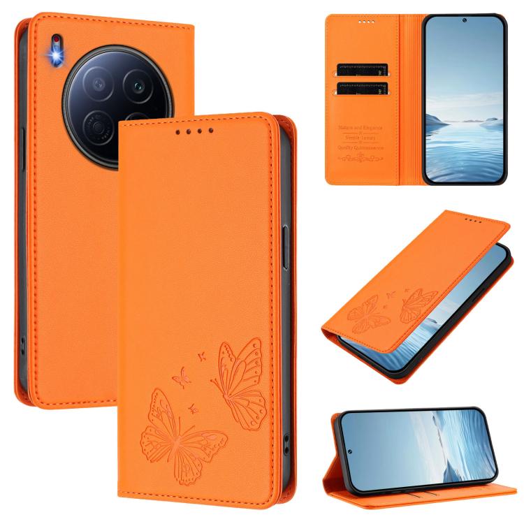 Strong Magnetic Dual Butterfly RFID Vegan Leather Phone Case, For Tecno Spark 40 Pro 4G, For Tecno Spark 40 4G, For Tecno Pova 7 Ultra 5G, For Tecno Pop 9 4G / Spark Go 1 / Spark Go 1S, For Tecno Camon 40 Pro 4G, For Tecno Camon 40 Premier             ...