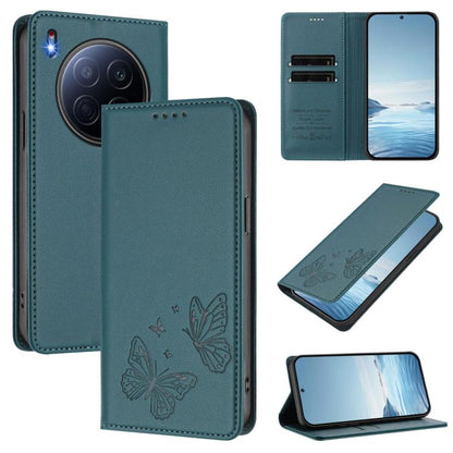 Strong Magnetic Dual Butterfly RFID Vegan Leather Phone Case, For Tecno Spark 40 Pro 4G, For Tecno Spark 40 4G, For Tecno Pova 7 Ultra 5G, For Tecno Pop 9 4G / Spark Go 1 / Spark Go 1S, For Tecno Camon 40 Pro 4G, For Tecno Camon 40 Premier             ...