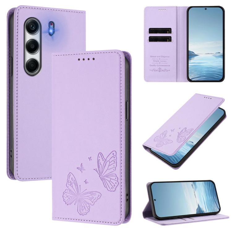 Strong Magnetic Dual Butterfly RFID Vegan Leather Phone Case, For Tecno Spark 40 Pro 4G, For Tecno Spark 40 4G, For Tecno Pova 7 Ultra 5G, For Tecno Pop 9 4G / Spark Go 1 / Spark Go 1S, For Tecno Camon 40 Pro 4G, For Tecno Camon 40 Premier             ...