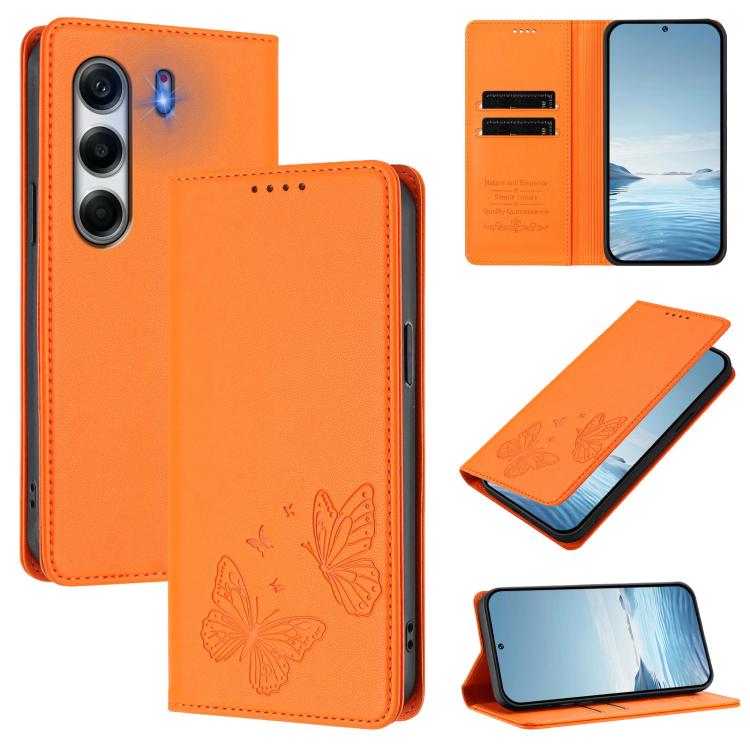 Strong Magnetic Dual Butterfly RFID Vegan Leather Phone Case, For Tecno Spark 40 Pro 4G, For Tecno Spark 40 4G, For Tecno Pova 7 Ultra 5G, For Tecno Pop 9 4G / Spark Go 1 / Spark Go 1S, For Tecno Camon 40 Pro 4G, For Tecno Camon 40 Premier             ...