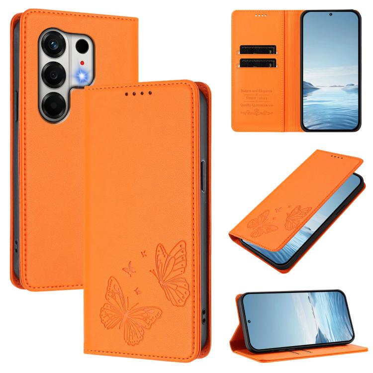 Strong Magnetic Dual Butterfly RFID Vegan Leather Phone Case, For Tecno Camon 50 Pro 4G, For Tecno Camon 50 4G, For Tecno Spark Go 3, For Tecno Spark Go 5G 2025 / Spark 40 5G, For Tecno Pova Slim / Tecno Spark Slim, For Tecno Spark 40C                 ...
