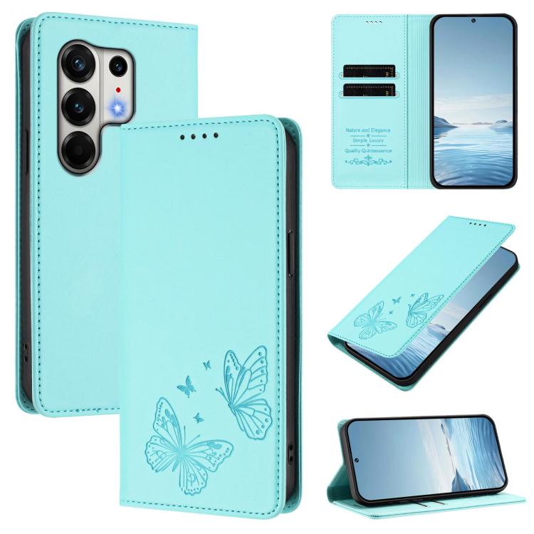 Strong Magnetic Dual Butterfly RFID Vegan Leather Phone Case, For Tecno Camon 50 Pro 4G, For Tecno Camon 50 4G, For Tecno Spark Go 3, For Tecno Spark Go 5G 2025 / Spark 40 5G, For Tecno Pova Slim / Tecno Spark Slim, For Tecno Spark 40C                 ...