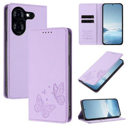 Strong Magnetic Dual Butterfly RFID Vegan Leather Phone Case, For Tecno Pova 6 / Pova 6 Pro, For Tecno Camon 30 Pro, For Tecno Camon 30 4G / Camon 30 5G, For Tecno Spark 20 Pro+, For Tecno Spark 20 / Spark 20C / Spark Go 2024, For Tecno Pova 5 Pro     ...