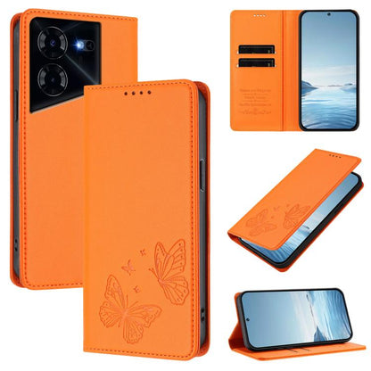 Strong Magnetic Dual Butterfly RFID Vegan Leather Phone Case, For Tecno Pova 6 / Pova 6 Pro, For Tecno Camon 30 Pro, For Tecno Camon 30 4G / Camon 30 5G, For Tecno Spark 20 Pro+, For Tecno Spark 20 / Spark 20C / Spark Go 2024, For Tecno Pova 5 Pro     ...