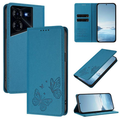 Strong Magnetic Dual Butterfly RFID Vegan Leather Phone Case, For Tecno Pova 6 / Pova 6 Pro, For Tecno Camon 30 Pro, For Tecno Camon 30 4G / Camon 30 5G, For Tecno Spark 20 Pro+, For Tecno Spark 20 / Spark 20C / Spark Go 2024, For Tecno Pova 5 Pro     ...
