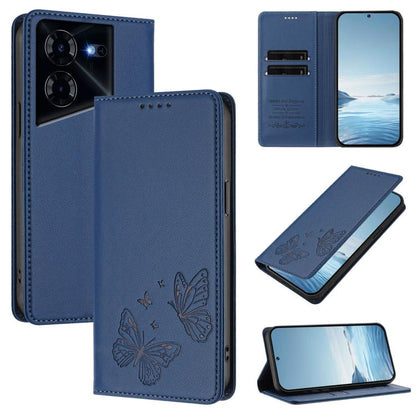 Strong Magnetic Dual Butterfly RFID Vegan Leather Phone Case, For Tecno Pova 6 / Pova 6 Pro, For Tecno Camon 30 Pro, For Tecno Camon 30 4G / Camon 30 5G, For Tecno Spark 20 Pro+, For Tecno Spark 20 / Spark 20C / Spark Go 2024, For Tecno Pova 5 Pro     ...