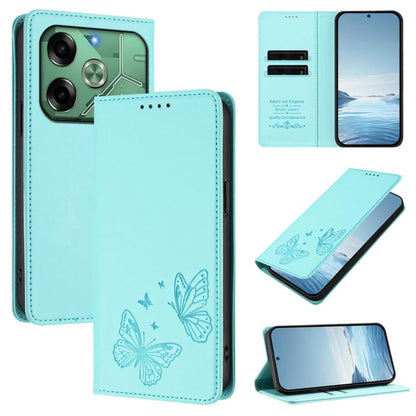 Strong Magnetic Dual Butterfly RFID Vegan Leather Phone Case, For Tecno Spark 30 5G / Pova 6 Neo 5G, For Tecno Pova 6 Neo 5G / Spark 30 5G, For Tecno Spark 30 Pro, For Tecno Spark 30 4G, For Tecno Spark 30C, For Tecno Spark 20 Pro 5G                   ...