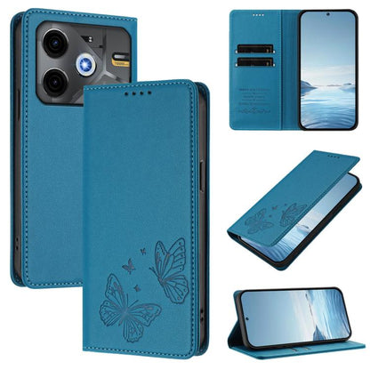Strong Magnetic Dual Butterfly RFID Vegan Leather Phone Case, For Tecno Spark 30 5G / Pova 6 Neo 5G, For Tecno Pova 6 Neo 5G / Spark 30 5G, For Tecno Spark 30 Pro, For Tecno Spark 30 4G, For Tecno Spark 30C, For Tecno Spark 20 Pro 5G                   ...