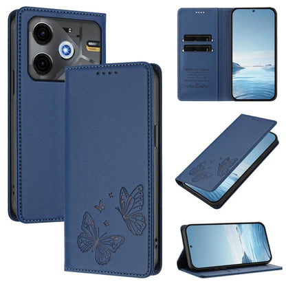 Strong Magnetic Dual Butterfly RFID Vegan Leather Phone Case, For Tecno Spark 30 5G / Pova 6 Neo 5G, For Tecno Pova 6 Neo 5G / Spark 30 5G, For Tecno Spark 30 Pro, For Tecno Spark 30 4G, For Tecno Spark 30C, For Tecno Spark 20 Pro 5G                   ...