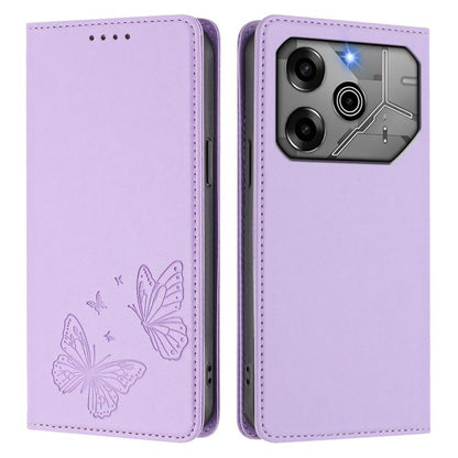 Strong Magnetic Dual Butterfly RFID Vegan Leather Phone Case, For Tecno Pova 6 / Pova 6 Pro, For Tecno Camon 30 Pro, For Tecno Camon 30 4G / Camon 30 5G, For Tecno Spark 20 Pro+, For Tecno Spark 20 / Spark 20C / Spark Go 2024, For Tecno Pova 5 Pro     ...