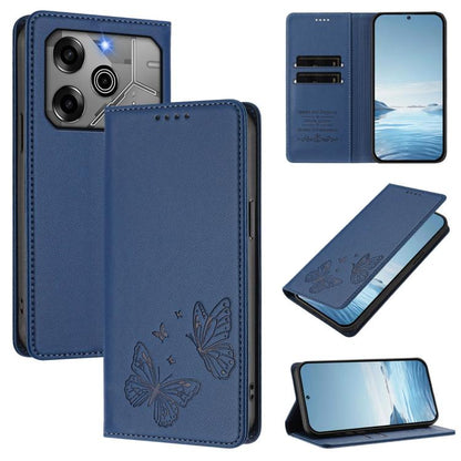 Strong Magnetic Dual Butterfly RFID Vegan Leather Phone Case, For Tecno Pova 6 / Pova 6 Pro, For Tecno Camon 30 Pro, For Tecno Camon 30 4G / Camon 30 5G, For Tecno Spark 20 Pro+, For Tecno Spark 20 / Spark 20C / Spark Go 2024, For Tecno Pova 5 Pro     ...
