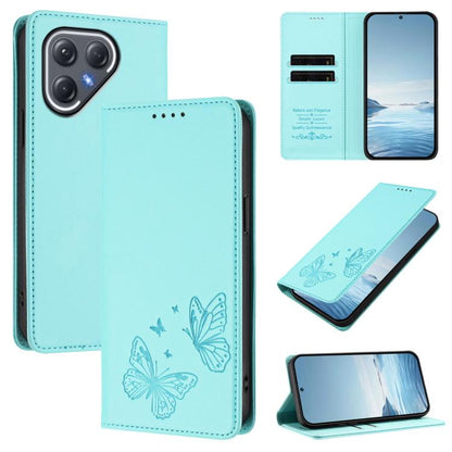 Strong Magnetic Dual Butterfly RFID Vegan Leather Phone Case, For Tecno Camon 50 Pro 4G, For Tecno Camon 50 4G, For Tecno Spark Go 3, For Tecno Spark Go 5G 2025 / Spark 40 5G, For Tecno Pova Slim / Tecno Spark Slim, For Tecno Spark 40C                 ...