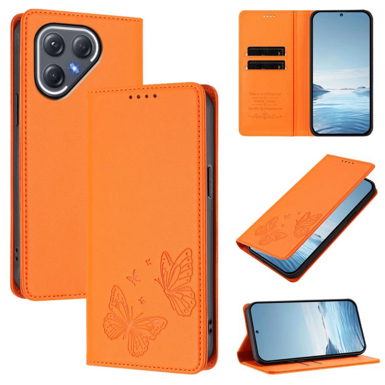 Strong Magnetic Dual Butterfly RFID Vegan Leather Phone Case, For Tecno Camon 50 Pro 4G, For Tecno Camon 50 4G, For Tecno Spark Go 3, For Tecno Spark Go 5G 2025 / Spark 40 5G, For Tecno Pova Slim / Tecno Spark Slim, For Tecno Spark 40C                 ...