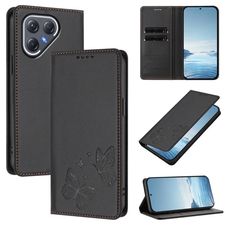 Strong Magnetic Dual Butterfly RFID Vegan Leather Phone Case, For Tecno Spark 40 Pro 4G, For Tecno Spark 40 4G, For Tecno Pova 7 Ultra 5G, For Tecno Pop 9 4G / Spark Go 1 / Spark Go 1S, For Tecno Camon 40 Pro 4G, For Tecno Camon 40 Premier             ...