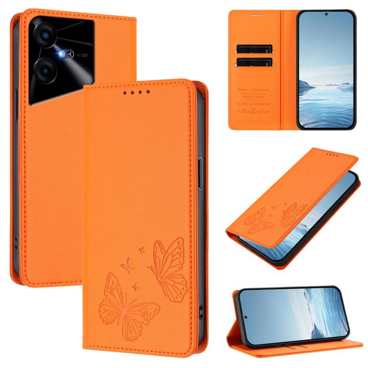 Strong Magnetic Dual Butterfly RFID Vegan Leather Phone Case, For Tecno Pova 6 / Pova 6 Pro, For Tecno Camon 30 Pro, For Tecno Camon 30 4G / Camon 30 5G, For Tecno Spark 20 Pro+, For Tecno Spark 20 / Spark 20C / Spark Go 2024, For Tecno Pova 5 Pro     ...
