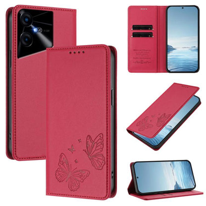 Strong Magnetic Dual Butterfly RFID Vegan Leather Phone Case, For Tecno Pova 6 / Pova 6 Pro, For Tecno Camon 30 Pro, For Tecno Camon 30 4G / Camon 30 5G, For Tecno Spark 20 Pro+, For Tecno Spark 20 / Spark 20C / Spark Go 2024, For Tecno Pova 5 Pro     ...