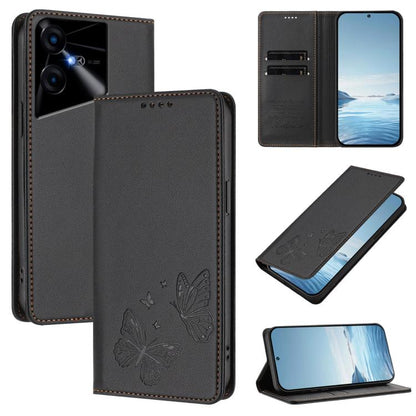 Strong Magnetic Dual Butterfly RFID Vegan Leather Phone Case, For Tecno Pova 6 / Pova 6 Pro, For Tecno Camon 30 Pro, For Tecno Camon 30 4G / Camon 30 5G, For Tecno Spark 20 Pro+, For Tecno Spark 20 / Spark 20C / Spark Go 2024, For Tecno Pova 5 Pro     ...