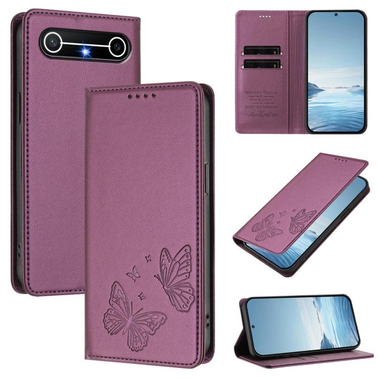 Strong Magnetic Dual Butterfly RFID Vegan Leather Phone Case, For Tecno Camon 50 Pro 4G, For Tecno Camon 50 4G, For Tecno Spark Go 3, For Tecno Spark Go 5G 2025 / Spark 40 5G, For Tecno Pova Slim / Tecno Spark Slim, For Tecno Spark 40C                 ...