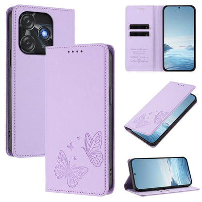 Strong Magnetic Dual Butterfly RFID Vegan Leather Phone Case, For Tecno Camon 20 Pro 5G, For Tecno Camon 20 / Camon 20 Pro 4G, For Tecno Spark 10 5G, For Tecno Spark 10 4G / Spark 10C, For Tecno Spark 10 Pro