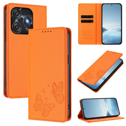 Strong Magnetic Dual Butterfly RFID Vegan Leather Phone Case, For Tecno Camon 20 Pro 5G, For Tecno Camon 20 / Camon 20 Pro 4G, For Tecno Spark 10 5G, For Tecno Spark 10 4G / Spark 10C, For Tecno Spark 10 Pro