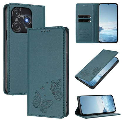Strong Magnetic Dual Butterfly RFID Vegan Leather Phone Case, For Tecno Camon 20 Pro 5G, For Tecno Camon 20 / Camon 20 Pro 4G, For Tecno Spark 10 5G, For Tecno Spark 10 4G / Spark 10C, For Tecno Spark 10 Pro