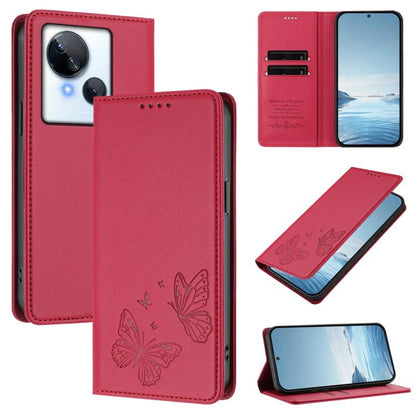 Strong Magnetic Dual Butterfly RFID Vegan Leather Phone Case, For Tecno Camon 20 Pro 5G, For Tecno Camon 20 / Camon 20 Pro 4G, For Tecno Spark 10 5G, For Tecno Spark 10 4G / Spark 10C, For Tecno Spark 10 Pro