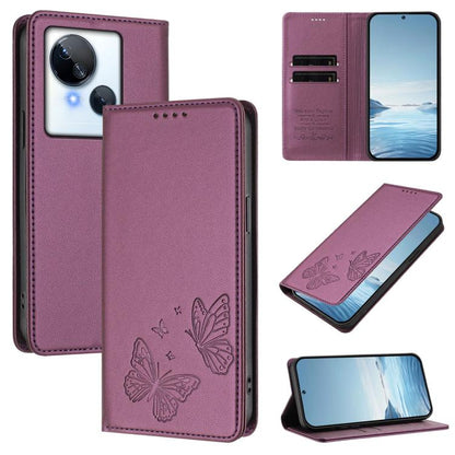 Strong Magnetic Dual Butterfly RFID Vegan Leather Phone Case, For Tecno Camon 20 Pro 5G, For Tecno Camon 20 / Camon 20 Pro 4G, For Tecno Spark 10 5G, For Tecno Spark 10 4G / Spark 10C, For Tecno Spark 10 Pro
