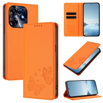 Strong Magnetic Dual Butterfly RFID Vegan Leather Phone Case, For Tecno Camon 20 Pro 5G, For Tecno Camon 20 / Camon 20 Pro 4G, For Tecno Spark 10 5G, For Tecno Spark 10 4G / Spark 10C, For Tecno Spark 10 Pro