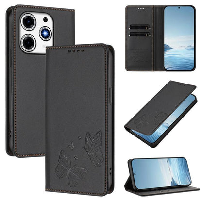 Strong Magnetic Dual Butterfly RFID Vegan Leather Phone Case, For Tecno Spark 30 5G / Pova 6 Neo 5G, For Tecno Pova 6 Neo 5G / Spark 30 5G, For Tecno Spark 30 Pro, For Tecno Spark 30 4G, For Tecno Spark 30C, For Tecno Spark 20 Pro 5G                   ...