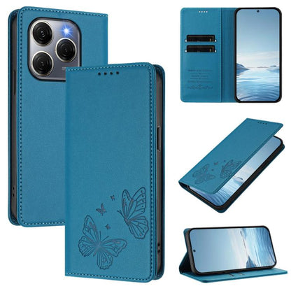 Strong Magnetic Dual Butterfly RFID Vegan Leather Phone Case, For Tecno Spark 30 5G / Pova 6 Neo 5G, For Tecno Pova 6 Neo 5G / Spark 30 5G, For Tecno Spark 30 Pro, For Tecno Spark 30 4G, For Tecno Spark 30C, For Tecno Spark 20 Pro 5G                   ...