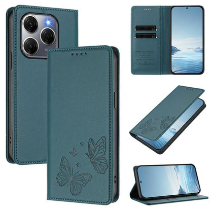 Strong Magnetic Dual Butterfly RFID Vegan Leather Phone Case, For Tecno Spark 30 5G / Pova 6 Neo 5G, For Tecno Pova 6 Neo 5G / Spark 30 5G, For Tecno Spark 30 Pro, For Tecno Spark 30 4G, For Tecno Spark 30C, For Tecno Spark 20 Pro 5G                   ...