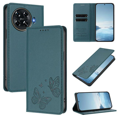 Strong Magnetic Dual Butterfly RFID Vegan Leather Phone Case, For Tecno Pova 6 / Pova 6 Pro, For Tecno Camon 30 Pro, For Tecno Camon 30 4G / Camon 30 5G, For Tecno Spark 20 Pro+, For Tecno Spark 20 / Spark 20C / Spark Go 2024, For Tecno Pova 5 Pro     ...
