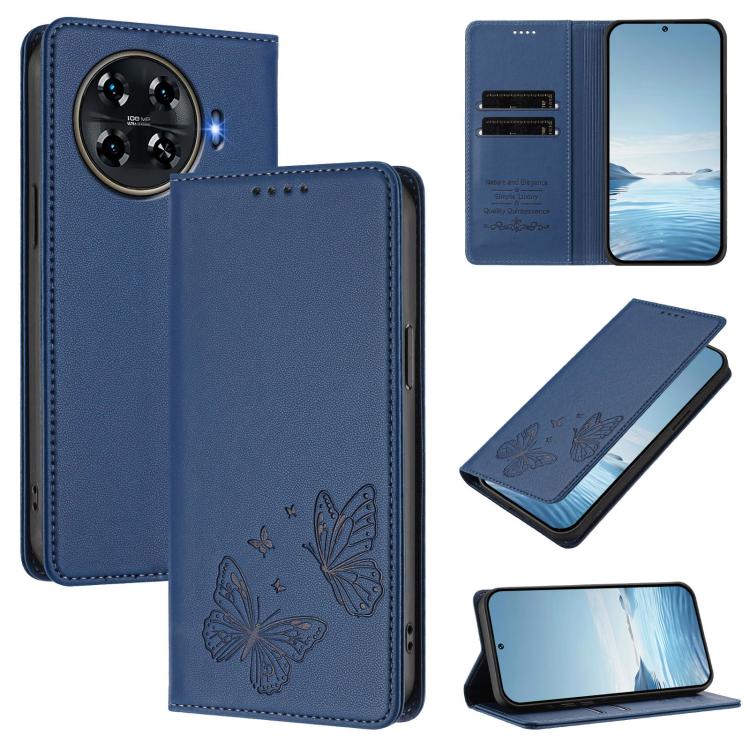 Strong Magnetic Dual Butterfly RFID Vegan Leather Phone Case, For Tecno Pova 6 / Pova 6 Pro, For Tecno Camon 30 Pro, For Tecno Camon 30 4G / Camon 30 5G, For Tecno Spark 20 Pro+, For Tecno Spark 20 / Spark 20C / Spark Go 2024, For Tecno Pova 5 Pro     ...