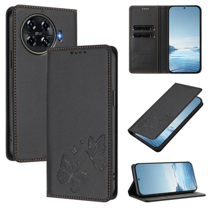 Strong Magnetic Dual Butterfly RFID Vegan Leather Phone Case, For Tecno Pova 6 / Pova 6 Pro, For Tecno Camon 30 Pro, For Tecno Camon 30 4G / Camon 30 5G, For Tecno Spark 20 Pro+, For Tecno Spark 20 / Spark 20C / Spark Go 2024, For Tecno Pova 5 Pro     ...