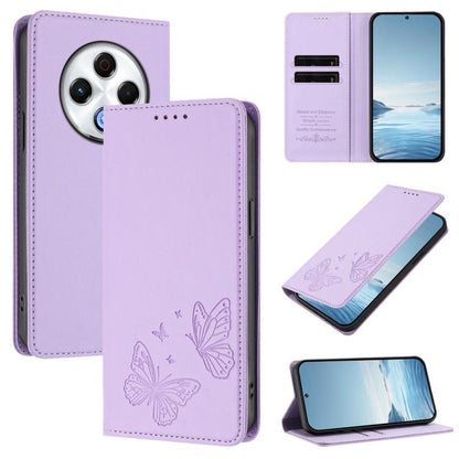 Strong Magnetic Dual Butterfly RFID Vegan Leather Phone Case, For Tecno Spark 30 5G / Pova 6 Neo 5G, For Tecno Pova 6 Neo 5G / Spark 30 5G, For Tecno Spark 30 Pro, For Tecno Spark 30 4G, For Tecno Spark 30C, For Tecno Spark 20 Pro 5G                   ...