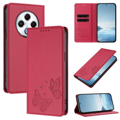 Strong Magnetic Dual Butterfly RFID Vegan Leather Phone Case, For Tecno Spark 30 5G / Pova 6 Neo 5G, For Tecno Pova 6 Neo 5G / Spark 30 5G, For Tecno Spark 30 Pro, For Tecno Spark 30 4G, For Tecno Spark 30C, For Tecno Spark 20 Pro 5G                   ...