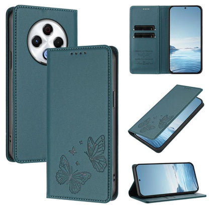 Strong Magnetic Dual Butterfly RFID Vegan Leather Phone Case, For Tecno Spark 30 5G / Pova 6 Neo 5G, For Tecno Pova 6 Neo 5G / Spark 30 5G, For Tecno Spark 30 Pro, For Tecno Spark 30 4G, For Tecno Spark 30C, For Tecno Spark 20 Pro 5G                   ...