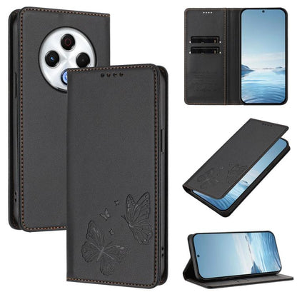 Strong Magnetic Dual Butterfly RFID Vegan Leather Phone Case, For Tecno Spark 30 5G / Pova 6 Neo 5G, For Tecno Pova 6 Neo 5G / Spark 30 5G, For Tecno Spark 30 Pro, For Tecno Spark 30 4G, For Tecno Spark 30C, For Tecno Spark 20 Pro 5G                   ...