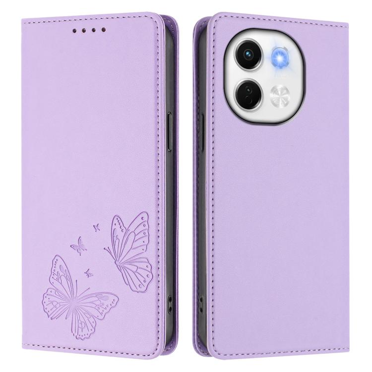 Strong Magnetic Dual Butterfly RFID Vegan Leather Phone Case, For Tecno Spark 30 5G / Pova 6 Neo 5G, For Tecno Pova 6 Neo 5G / Spark 30 5G, For Tecno Spark 30 Pro, For Tecno Spark 30 4G, For Tecno Spark 30C, For Tecno Spark 20 Pro 5G                   ...