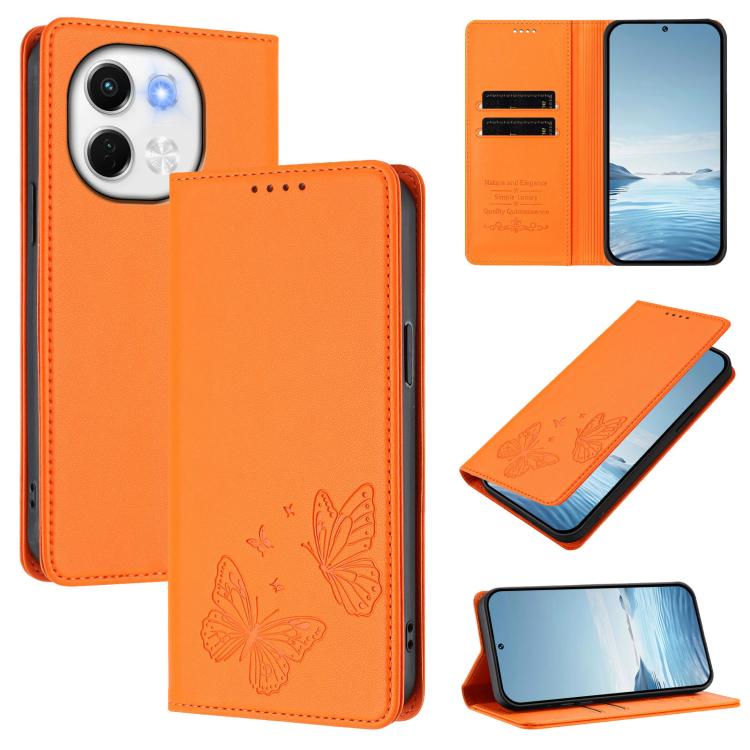 Strong Magnetic Dual Butterfly RFID Vegan Leather Phone Case, For Tecno Spark 30 5G / Pova 6 Neo 5G, For Tecno Pova 6 Neo 5G / Spark 30 5G, For Tecno Spark 30 Pro, For Tecno Spark 30 4G, For Tecno Spark 30C, For Tecno Spark 20 Pro 5G                   ...