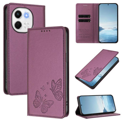 Strong Magnetic Dual Butterfly RFID Vegan Leather Phone Case, For Tecno Spark 30 5G / Pova 6 Neo 5G, For Tecno Pova 6 Neo 5G / Spark 30 5G, For Tecno Spark 30 Pro, For Tecno Spark 30 4G, For Tecno Spark 30C, For Tecno Spark 20 Pro 5G                   ...