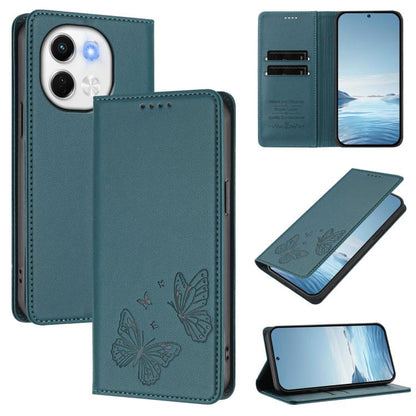 Strong Magnetic Dual Butterfly RFID Vegan Leather Phone Case, For Tecno Spark 30 5G / Pova 6 Neo 5G, For Tecno Pova 6 Neo 5G / Spark 30 5G, For Tecno Spark 30 Pro, For Tecno Spark 30 4G, For Tecno Spark 30C, For Tecno Spark 20 Pro 5G                   ...