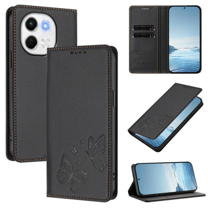 Strong Magnetic Dual Butterfly RFID Vegan Leather Phone Case, For Tecno Spark 30 5G / Pova 6 Neo 5G, For Tecno Pova 6 Neo 5G / Spark 30 5G, For Tecno Spark 30 Pro, For Tecno Spark 30 4G, For Tecno Spark 30C, For Tecno Spark 20 Pro 5G                   ...