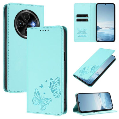 Strong Magnetic Dual Butterfly RFID Vegan Leather Phone Case, For Tecno Spark 30 5G / Pova 6 Neo 5G, For Tecno Pova 6 Neo 5G / Spark 30 5G, For Tecno Spark 30 Pro, For Tecno Spark 30 4G, For Tecno Spark 30C, For Tecno Spark 20 Pro 5G                   ...
