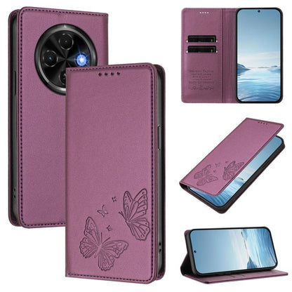 Strong Magnetic Dual Butterfly RFID Vegan Leather Phone Case, For Tecno Spark 30 5G / Pova 6 Neo 5G, For Tecno Pova 6 Neo 5G / Spark 30 5G, For Tecno Spark 30 Pro, For Tecno Spark 30 4G, For Tecno Spark 30C, For Tecno Spark 20 Pro 5G                   ...