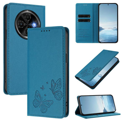 Strong Magnetic Dual Butterfly RFID Vegan Leather Phone Case, For Tecno Spark 30 5G / Pova 6 Neo 5G, For Tecno Pova 6 Neo 5G / Spark 30 5G, For Tecno Spark 30 Pro, For Tecno Spark 30 4G, For Tecno Spark 30C, For Tecno Spark 20 Pro 5G                   ...
