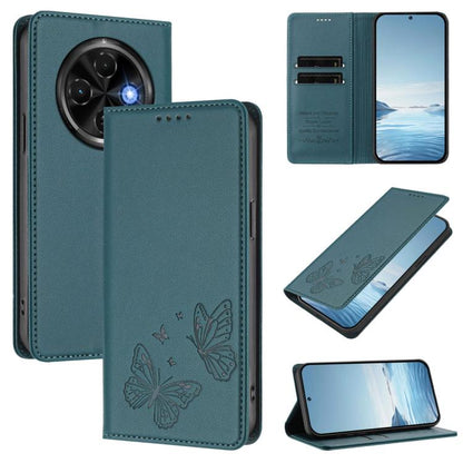 Strong Magnetic Dual Butterfly RFID Vegan Leather Phone Case, For Tecno Spark 30 5G / Pova 6 Neo 5G, For Tecno Pova 6 Neo 5G / Spark 30 5G, For Tecno Spark 30 Pro, For Tecno Spark 30 4G, For Tecno Spark 30C, For Tecno Spark 20 Pro 5G                   ...
