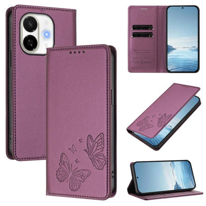 Strong Magnetic Dual Butterfly RFID Vegan Leather Phone Case, For Tecno Spark 40 Pro 4G, For Tecno Spark 40 4G, For Tecno Pova 7 Ultra 5G, For Tecno Pop 9 4G / Spark Go 1 / Spark Go 1S, For Tecno Camon 40 Pro 4G, For Tecno Camon 40 Premier             ...