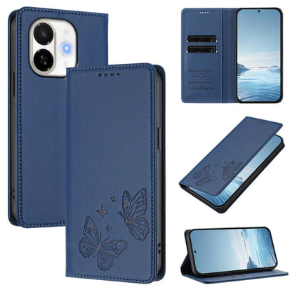 Strong Magnetic Dual Butterfly RFID Vegan Leather Phone Case, For Tecno Spark 40 Pro 4G, For Tecno Spark 40 4G, For Tecno Pova 7 Ultra 5G, For Tecno Pop 9 4G / Spark Go 1 / Spark Go 1S, For Tecno Camon 40 Pro 4G, For Tecno Camon 40 Premier             ...